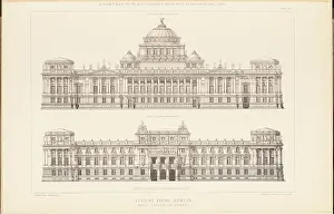Druck Prints: Tieden August (1834-1911), parliament building for the German Reichstag in Berlin in 1882
