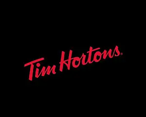 Background Plain Colored Prints: Tim Hortons, rotated logo, black background