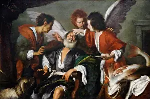 Mystery Prints: Tobias Curing His Father's Blindness by Bernardo Strozzi; oil on canvas; 1630 - 35