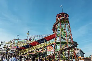 Upper Bavaria Prints: Toboggan Slide, funride, Oktoberfest, Munich, Upper Bavaria, Bavaria, Germany, Europe