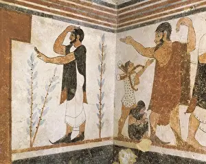 Frescoes Prints: Tomb of the Augurs. 6th c. BC. ITALY