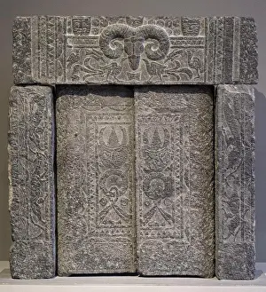 Limestone Prints: Tomb gate with carved decoration China Eastern Han dynasty; 1st century A.D. Limestone