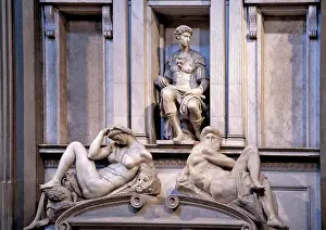 Florence Prints: Tomb of Giuliano de Medici, Night