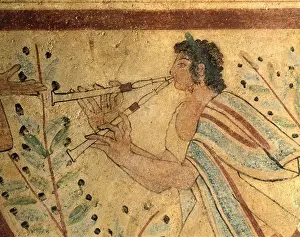Frescoes Prints: Tomb of the Leopards. ITALY. Tarquinia