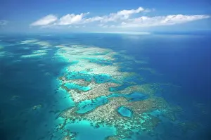 Seas Prints: Tongue Reef, Great Barrier Reef Marine Park, North Queensland, Australia - aerial