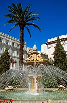 Union Prints: Tortuga Fountain, Avenida Ramon de Carranza, Cadiz, Spain