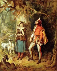 Oil On Canvas Prints: Touchstone and Audrey. Felix Octavius Carr Darley (1822-1888)