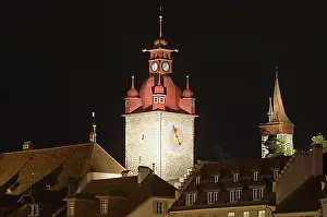 Luminous Prints: Tower of the town hall, Lucerne, Switzerland, Europe