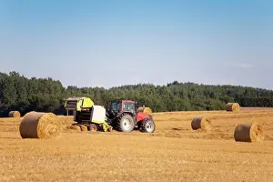 Tractor Prints: Tractor Harvesting Hay