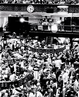 Historical Prints: Trading floor of the New York Stock Exchange on August 16