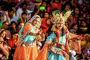 Holi Prints: Traditional Krishna and Radha Dance