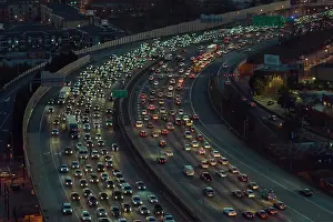 Carbon Prints: Traffic at Rush Hour Through Downtown Atlanta, Georgia