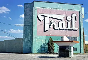 1970s Prints: Trail Drive-in Theater closer view Route 66 Amarillo Texas ca. 1977