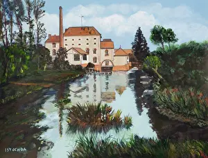Realism Prints: Tranquil riverside scene captured in vibrant colors by artist Isy Ochoa