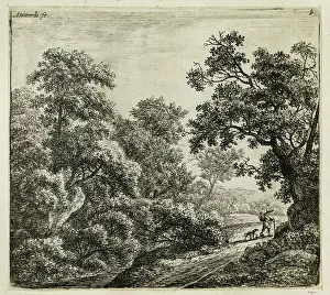 Gravure Prints: The traveler and his dog (Hollstein 60) Anthonie Waterloo (1609-1690)