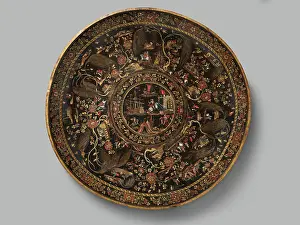 Features Prints: Tray (Batea) with Turnus Provoked into War by Aeneas ca