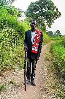 Native People Prints: Tribal chief, Teke tribal village, Congo river, DR Congo