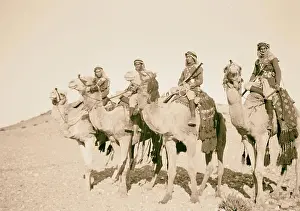 1940 Prints: A tribal lunch at cavalry post at Tel-el-Meleiha