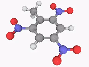 Matter Prints: Trinitrotoluene TNT, molecular model