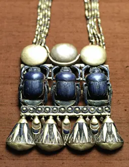 Pectoral Prints: Triple scarab pectoral. Tutankhamun treasure