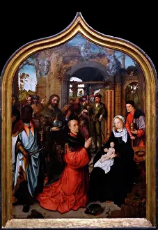 Panel Prints: Triptych: The Adoration of the Magi by Adriaen Isenbrandt (1480-1551) Flemish Northern Renaissance painter