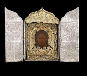 Doors Prints: Triptych with the Mandylion 1637 The Kremlin Armory Workshops