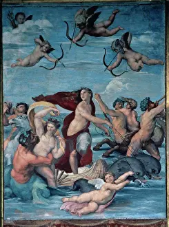 Mystery Prints: The Triumph Of Galatea 1511 Raphael (1483-1520 Italian) Fresco Villa Farnesina