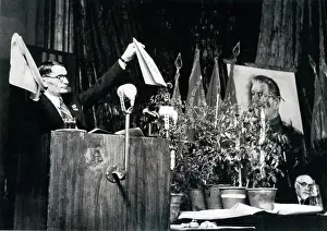 Genetics Prints: Trofim Lysenko thundering against followers of genetics at the session of VASKhNIL in August 1948