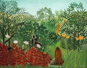 Nopeople Prints: Tropical Forest with Monkeys Oil on canvas; 1910 Henri Rousseau; French; 1844 - 1910