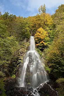 Germany Prints: Trusetal waterfall in autumn, Trusetal