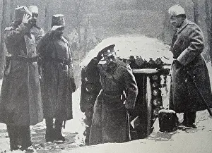 Monarch Prints: Tsar Nicholas II of Russia at the front line in world war one 1916