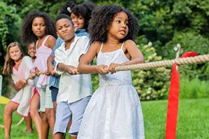 Determined Prints: Tug of war with children
