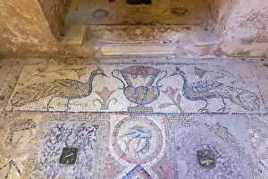 Tunis, Tunisia. Tile mosaic floor at the Baths of Antoninus in Carthage
