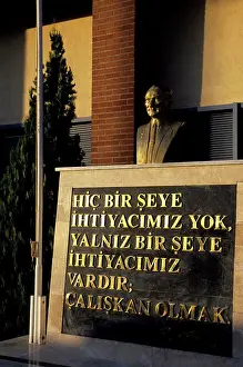 Asian Prints: TURKEY, NEVSEHIR, AIRPORT, STATUE OF ATATURK