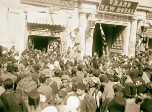 Swords Prints: Turkish military WWI. Man dancing with swords at American Colony Store