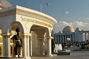 Capital Cities Prints: Turkmenistan, Ashgabat, Hero statue at Ashgabat independence Monument