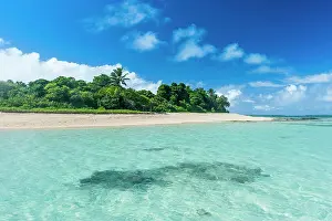 Non Urban Prints: Turquoise water around a little island with a white sand beach in Ha'apai Islands