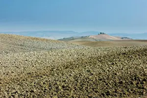Tuscany Prints: Tuscan parched landscape sun-baked soil in Val D'Orcia, Tuscany, Italy