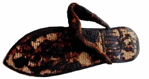 Shoes Prints: TutankhamunÍs sandal decorated with bound prisoners and sema-tawy symbols by Ancient Egypt / The Egyptian Museum