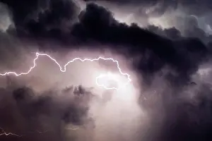 Meteorology Prints: A Twisting Cloud To Cloud Lightning Bolt From the Air