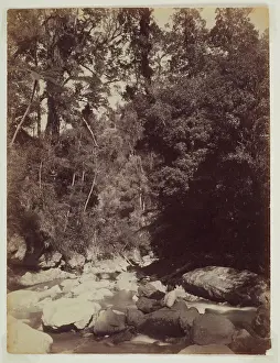 Two Men on river rocks, circa 1900, maker unknown. Gift of Alison Beckett and Robert McPherson, 1996