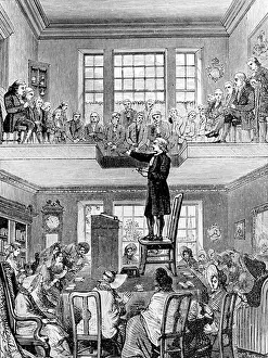 Speech Prints: Two-storied Bible Lecture, John Wesley preaching at Matthew Bagshaw house