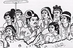 Literature Prints: Types of the Ancient Brahmans. From frescos of the second century