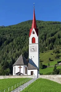 Grave Prints: Typical South Tyrolean village church in the mountains