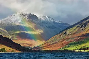 Moody Prints: UK- England, Cumbria, Lake District National Park, View over Wastwater to Great Gable