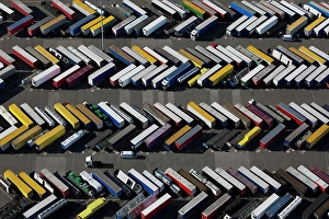 Shipping Prints: UK, Essex, Purfleet Docks, Aerial view of shipping containers