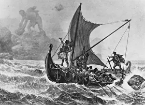 Water Vehicle Prints: Ulysses Defying the Cyclops 1887 Louis-Frederic Schutzenberger