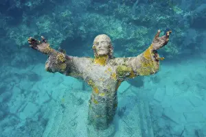 Underwater Image of the Christ Statue, Key Largo, Florida