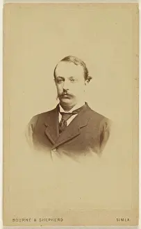 Unidentified man with moustache, in vignette style. Bourne & Shepherd (English, founded 1863, dissolved 2016)