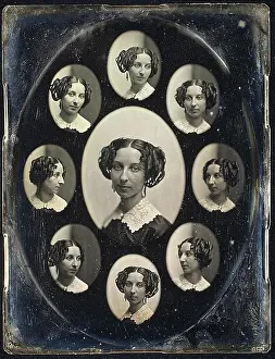 Exhibits Prints: Unidentified Woman in Nine Oval Views ca